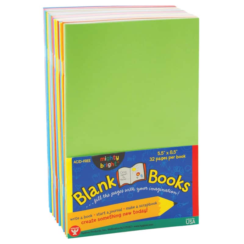 Hygloss - Blank Paperback Books, 5.5" x 8.5", Assorted Colors, Pack of 10
