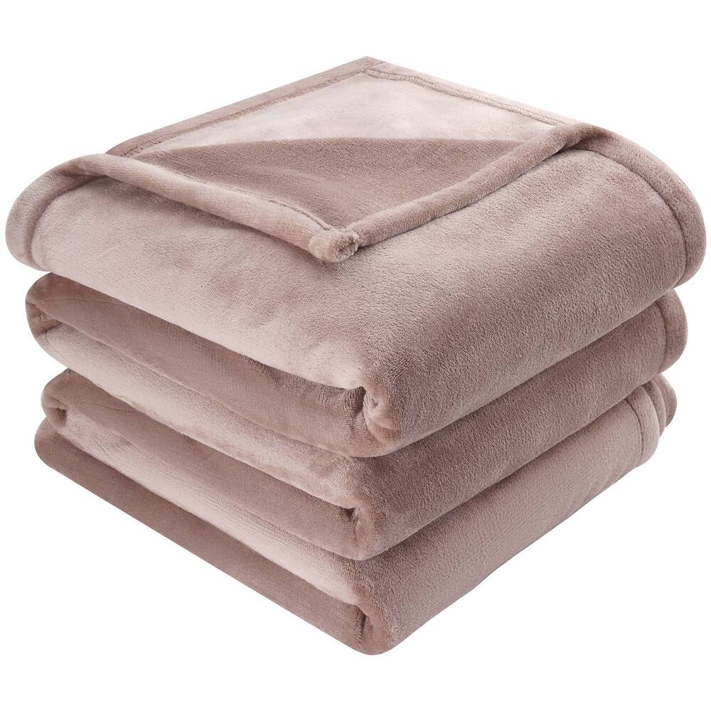 Alt View 6. Loheer - Loheer king size heated blanket, double sided soft flannel electric throw with dual control - Beige.