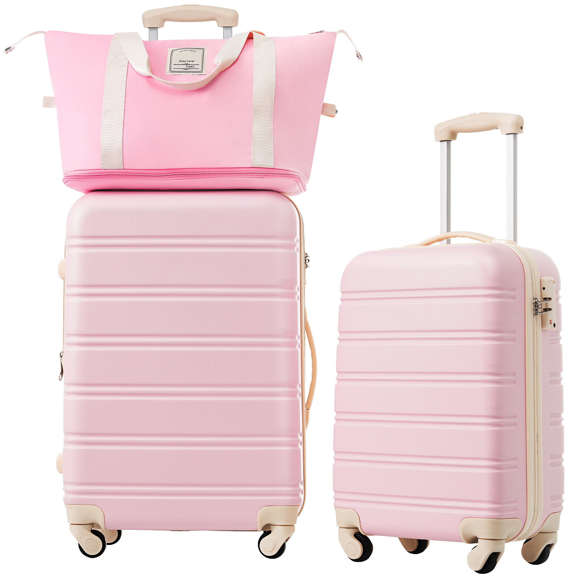 Boyel Living - Light Pink Hardshell Luggage Set 2Pcs Spinner Suitcase with TSA Lock ABS Lightweight Material - Light Blue