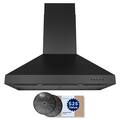 Hauslane - 30 inches - Convertible - Wall Range Hood - Matte Black