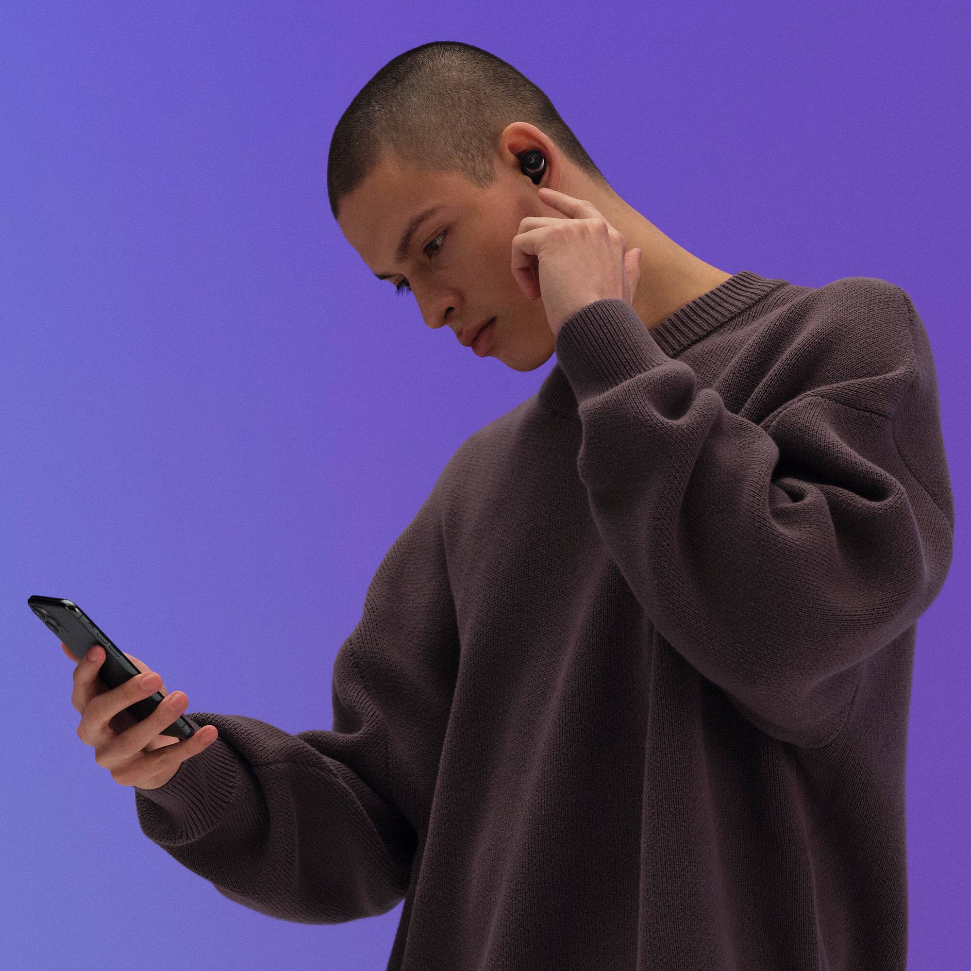 Alt View 24. Sennheiser - Momentum 3 True Wireless Noise Cancelling In-Ear Headphones - Graphite.