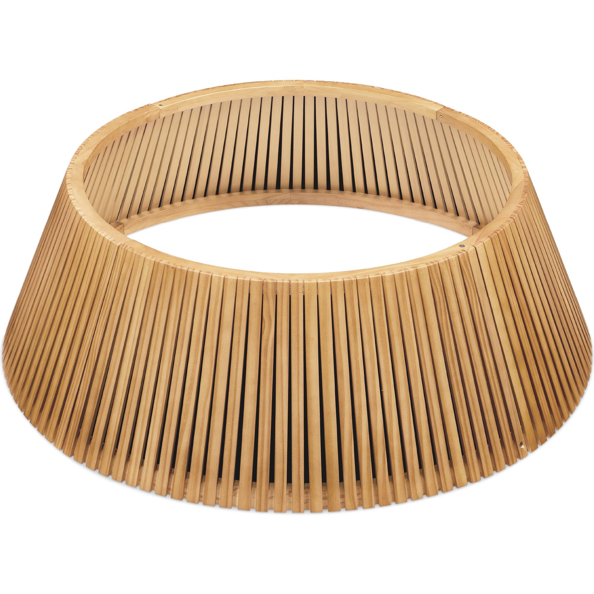 Front. Best Choice Products - Best Choice Products 42in Wood Slatted Christmas Tree Collar - Natural - Natural.