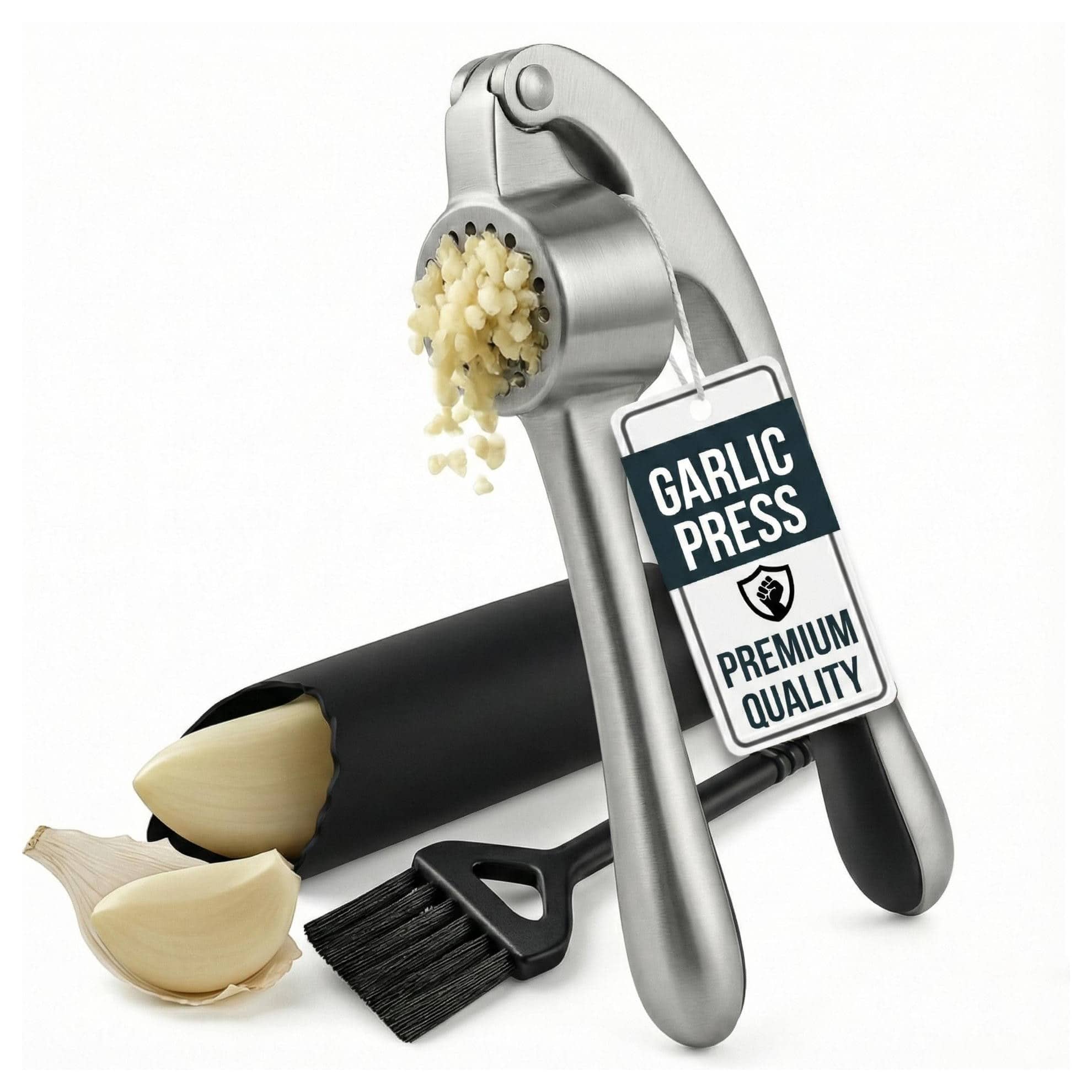 Luminuxe - Garlic Press Set, Garlic Mincer with Silicone Peeler and Cleaning Brush, Easy Squeeze Handle price history on PriceWatchPro