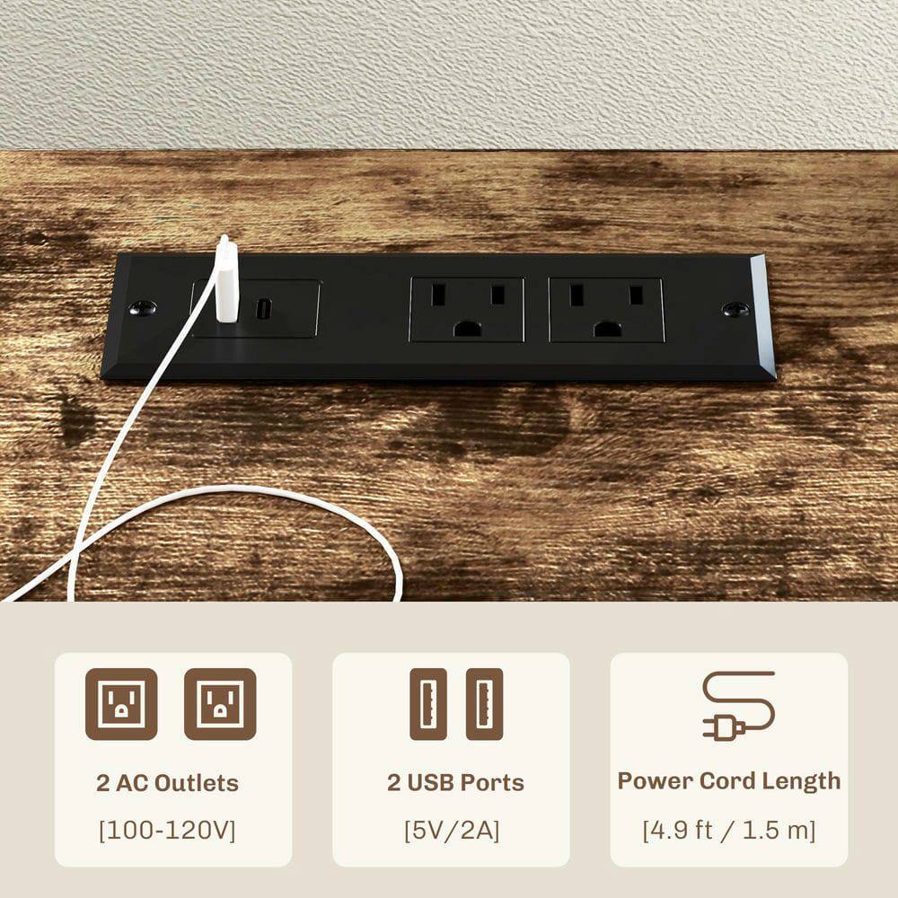 2 AC Outlets  
[100-120V]  

2 USB Ports  
[5V/2A]  

Power Cord Length  
[4.9 ft / 1.5 m]