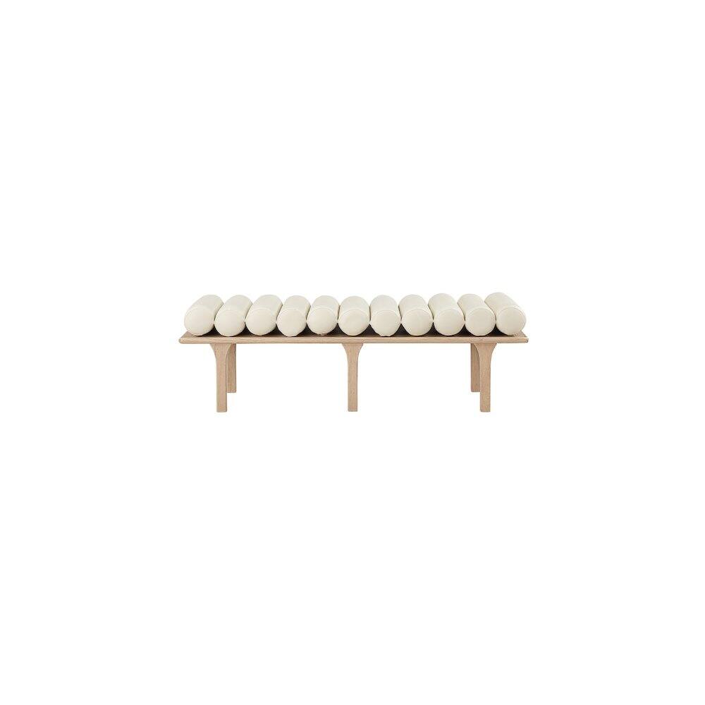 Alt View 3. Meridian Furniture - Landon Cream Vegan Leather Bench - Beige.