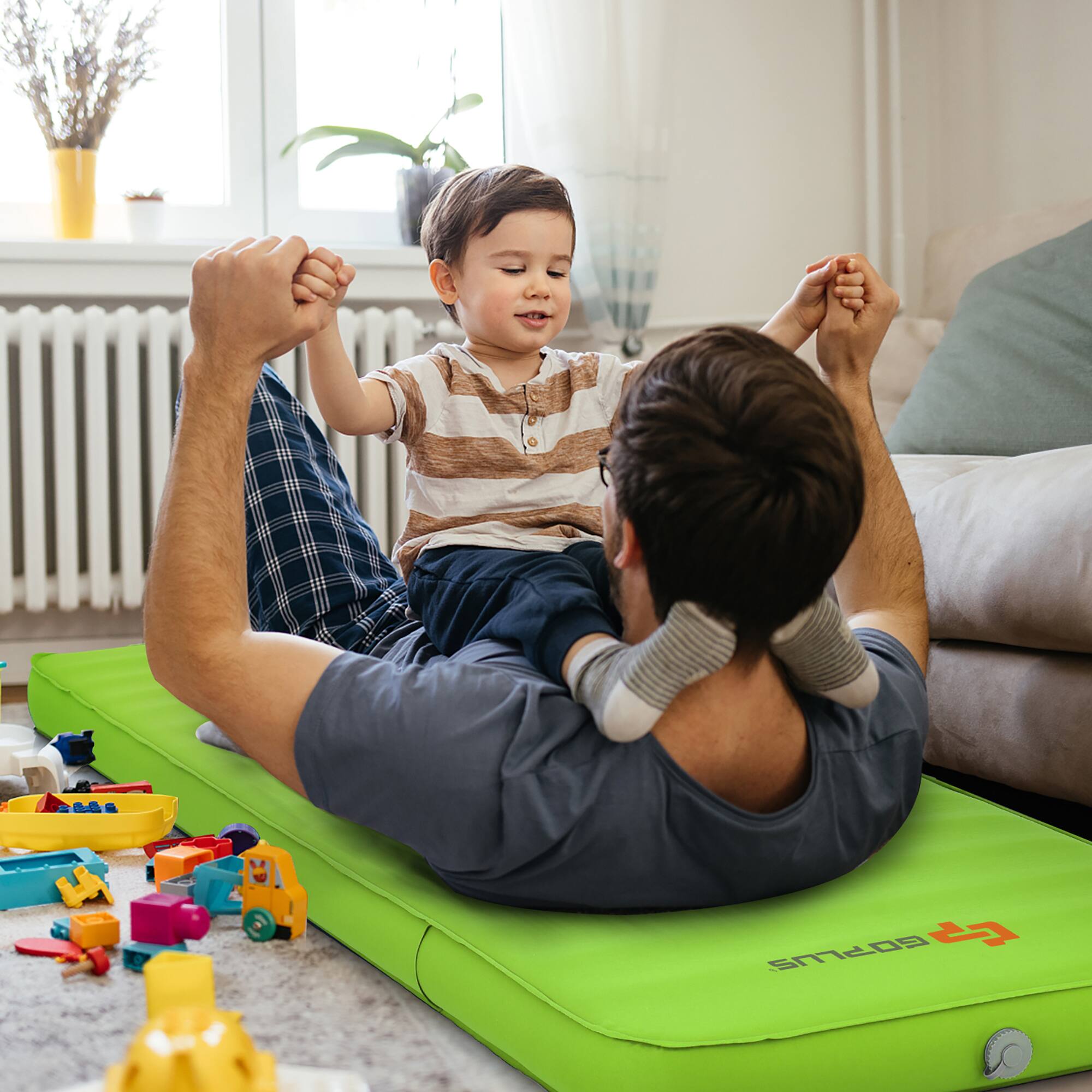 Alt View 9. Costway - Costway Folding Sleeping Pad, Self Inflating Camping Mattress with Carrying Bag Green - Green.