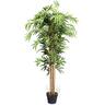 Costway - 5-Feet Artificial Bamboo Silk Tree Indoor Outdoor Home Decorative Planter - Green