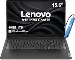 Lenovo - Upgraded - V15 Gen 4 15.6" FHD Laptop - Intel Core i5 with 40GB Memory - 1TB SSD - Windows 11 Pro - Black