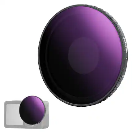 Front. Neewer - Variable ND8-32 Filter for DJI Osmo Action 5 Pro & 4 - Screw-On ND Filter for Action Camera - Black.