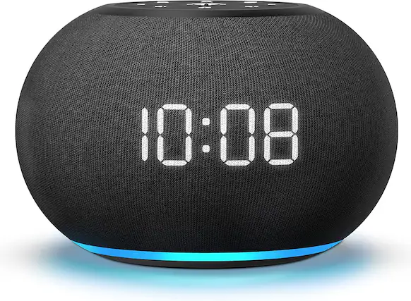 Front. FINEAK - Auto-Dimmable Sound Machine Alarm Clock with Night Light, 20 Soothing Sounds - Black.