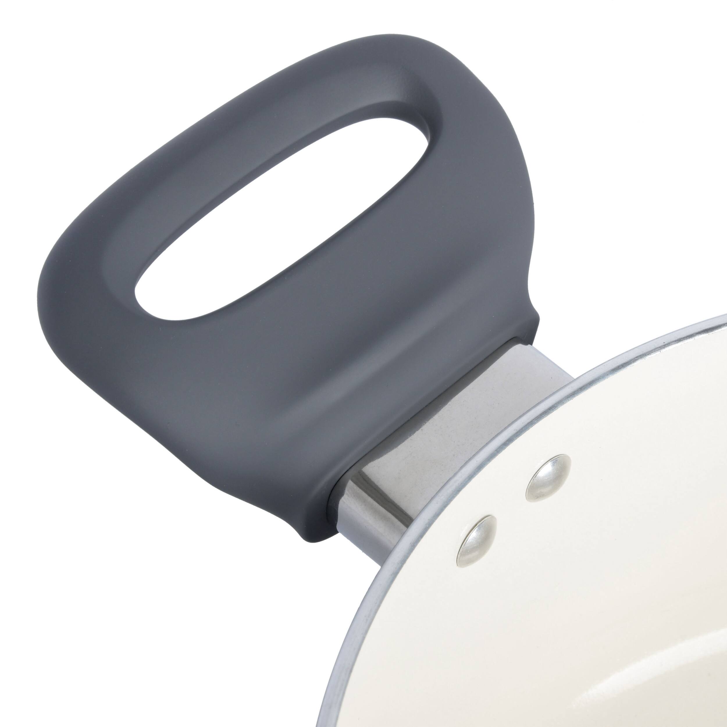 Alt View 4. Gibson - Oster Clairborne 7 Piece Nonstick Aluminum Cookware and Kitchen Tool Set in Linen - Charcoal.