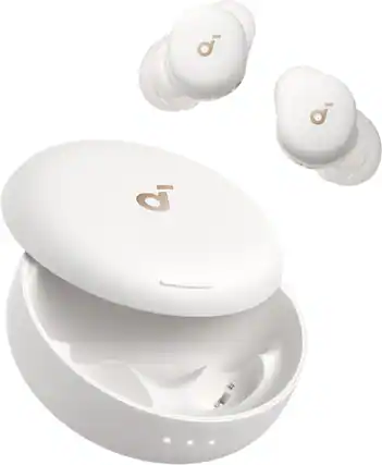 Front. Soundcore - by Anker Sleep A30 Special Sleep Bluetooth In-Ear Earbuds Fall Asleep with Calm Soundscapes and Smart Noise Cancelling - Lunar White.
