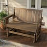 Fortune Candy - Poly Lumber Patio Glider, HIPS Material Weather-Resistant Glider Bench for Outdoor Porch Garden - Deep Brown