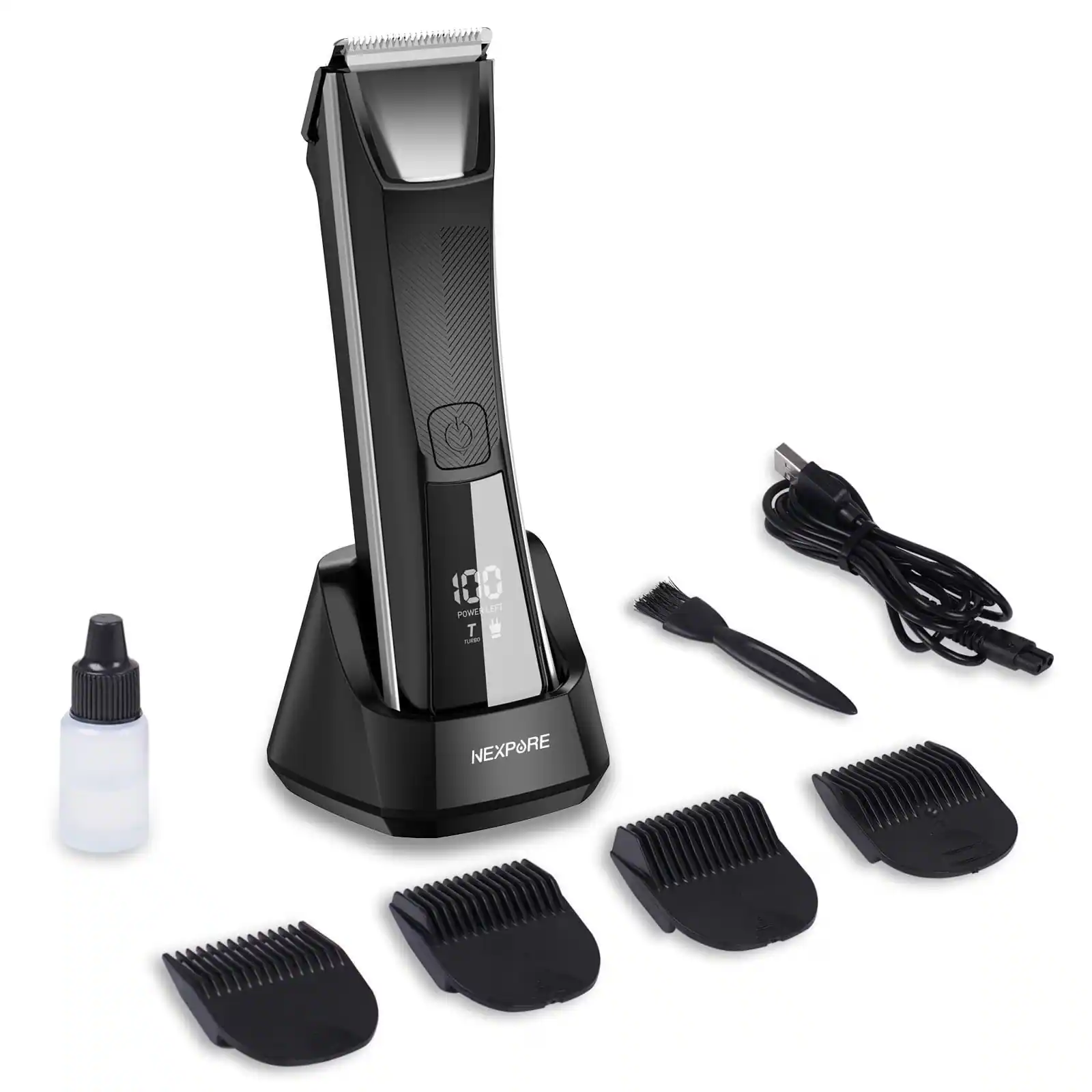 NEXPURE - Body Hair Trimmer for Men, Electric Bikini Trimmer & Groin Trimmer for Women and Men, Wet/Dry Shaver Groomer with LED