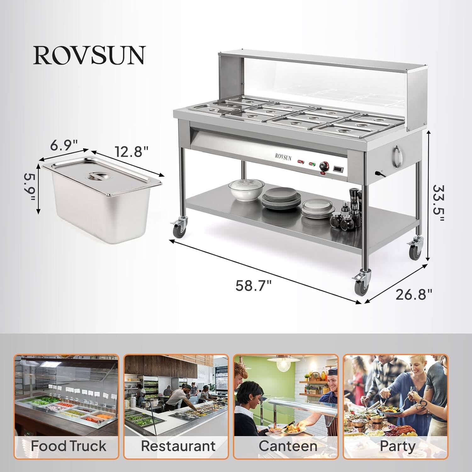 ROVSUN

5.9" 6.9" 12.8" BOWSEN 33.5" 58.7" 26.8"

Food Truck Restaurant Canteen Party