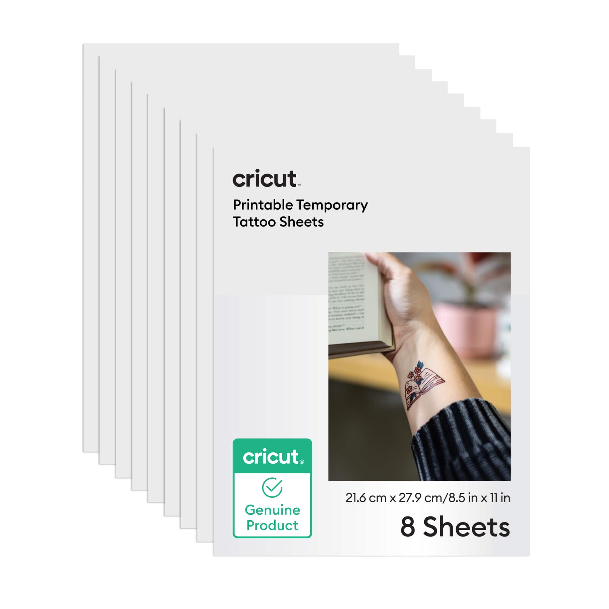 Cricut - 8.5 in x 11 in Printable Temporary Tattoo Sheets 8 Count