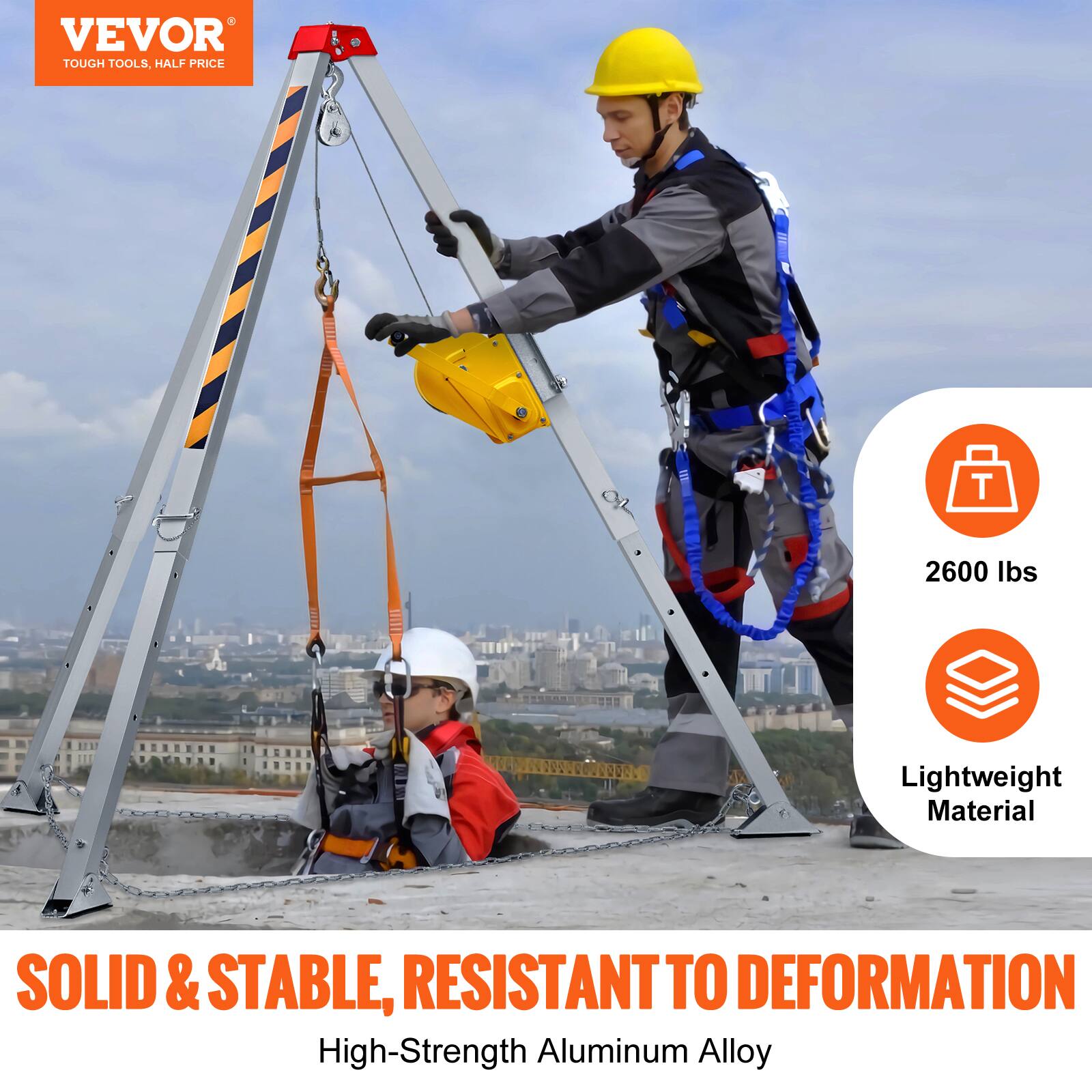 VEVOR TOUGH TOOLS, HALF PRICE

2600 lbs

Lightweight Material

SOLID & STABLE, RESISTANT TO DEFORMATION

High-Strength Aluminum Alloy