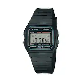 Casio - Men’s Digital Watch with Green Dial - F-91W-3HDG - Black