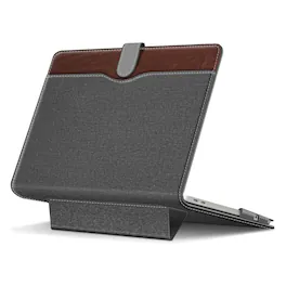 Kitcheniva - Folio Foldable Stand Sleeve Case For MacBook Neo 13 Inch A3404 (2026) - Gray/Brown