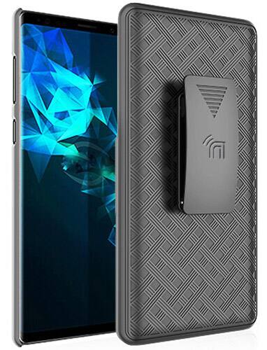 Alt View 2. Nakedcellphone - Case with Stand and Belt Clip Holster for Samsung Galaxy Note 9 - Black.