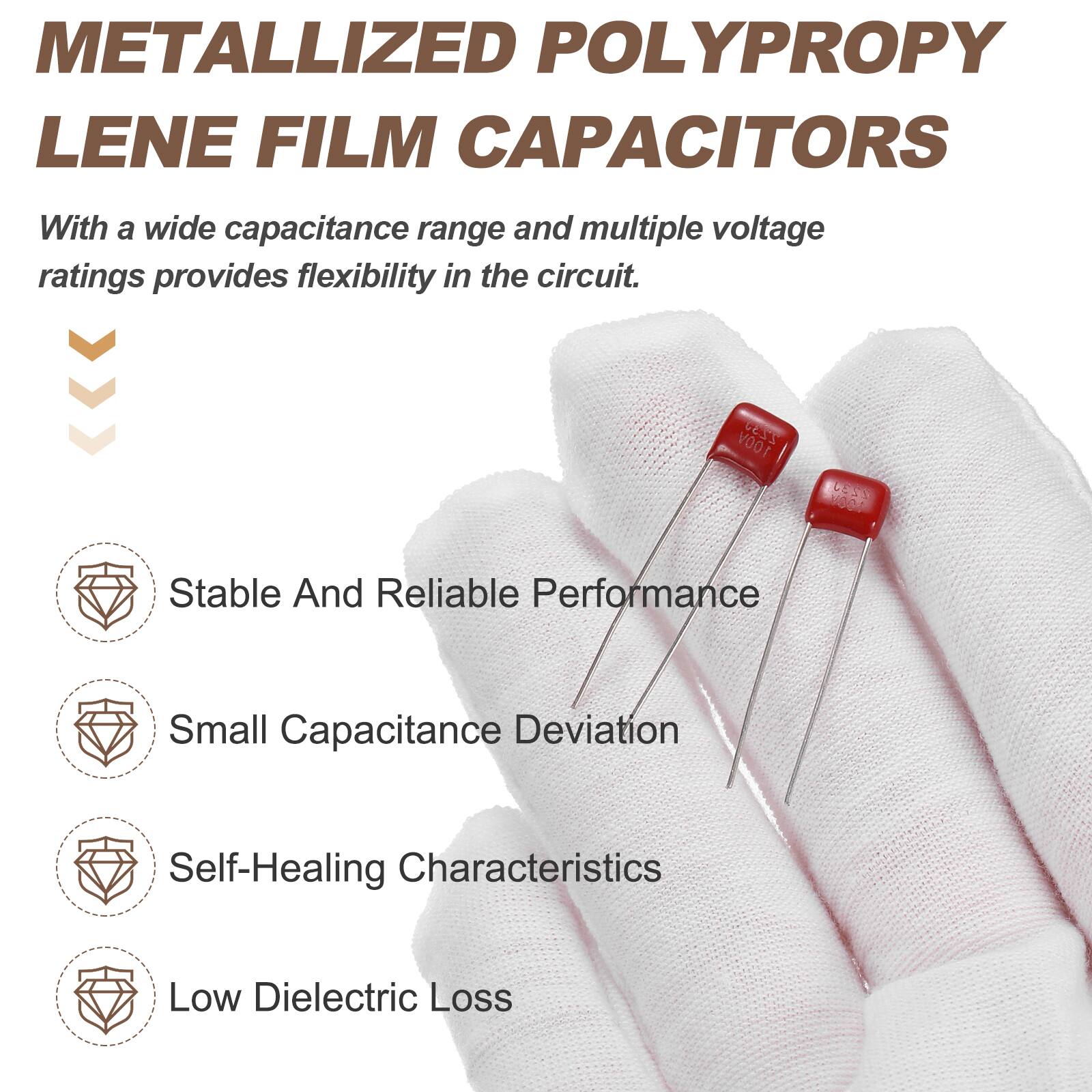 METALLIZED POLYPROPYLENE FILM CAPACITORS

With a wide capacitance range and multiple voltage ratings provides flexibility in the circuit.

100V 2230
223J

Stable And Reliable Performance
Small Capacitance Deviation
Self-Healing Characteristics
Low Dielectric Loss