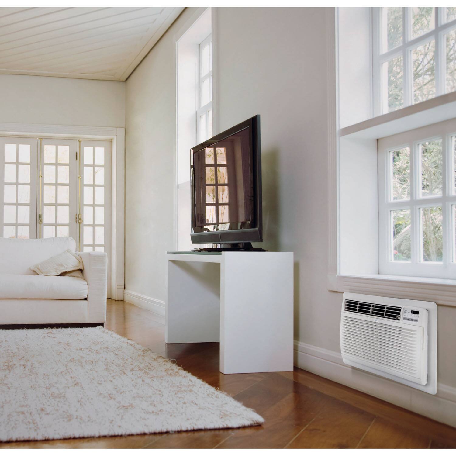 Alt View 11. LG - 9,500/9,800 BTU 230V Through-the-Wall Air Conditioner with Remote Control - White.