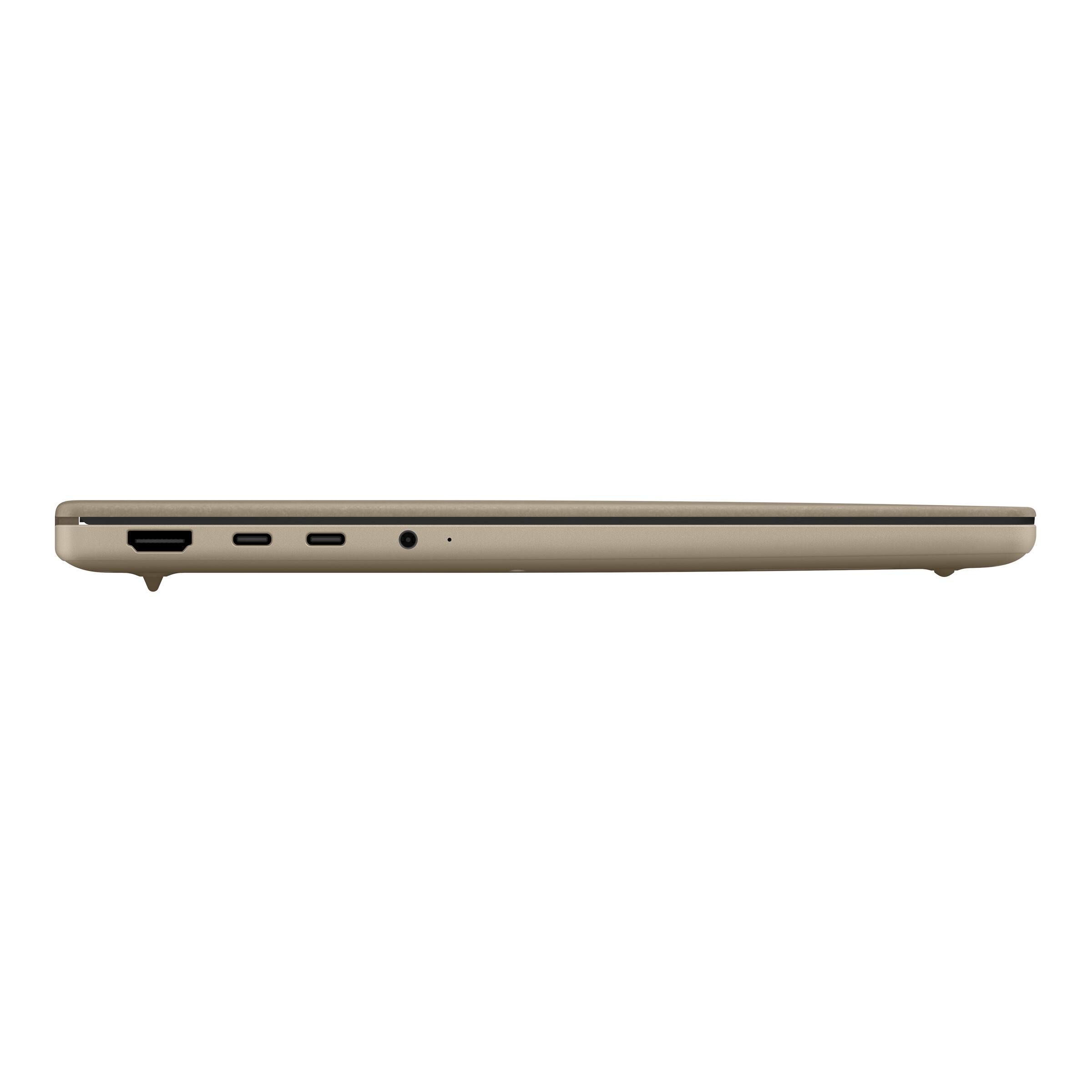 Alt View 11. ASUS - Zenbook A14 14" OLED Laptop - Snapdragon X2 Elite 18-core - 32GB Memory - 1TB SSD - Copilot+ PC - Zebriskie Beige.