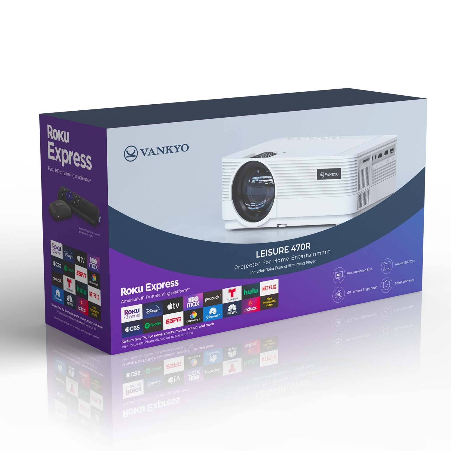 Roku Express  
Fast, HD streaming made easy

VANKYO  
LEISURE 470R  
Projector For Home Entertainment  
Includes Roku Express Streaming Player

Roku Express  
America's #1 TV streaming platform*  
Roku TV streaming platform*  
HBO  
peacock  
Hulu  
NETFLIX  
Disney+  
ESPN  
CBS  
Spotify  
TuneIn  
Tubi  
Tubi  
Tubi  
Tubi  
Tubi  
Tubi  
Tubi  
Tubi  
Tubi  
Tubi  
Tubi  
Tubi  
Tubi  
Tubi  
Tubi  
Tubi  
Tubi  
Tubi  
Tubi  
Tubi  
Tubi  
Tubi  
Tubi  
Tubi  
Tubi  
Tubi  
Tubi  
Tubi  
Tubi  
Tubi  
Tubi  
Tubi  
Tubi  
Tubi  
Tubi  
Tubi  
Tubi  
Tubi  
Tubi  
Tubi  
Tubi  
Tubi  
Tubi  
Tubi  
Tubi  
Tubi  
Tubi  
Tubi  
Tubi  
Tubi  
Tubi  
Tubi  
Tubi  
Tubi  
Tubi  
Tubi  
Tubi  
Tubi