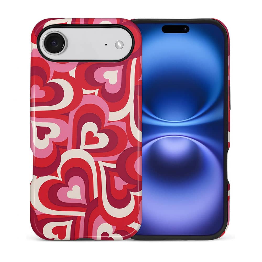 BUBM - Smartphone Case for iPhone - 2-Layer Durable Smartphone Protection Case - Retro Hearts - Retro Hearts for iPhone Air