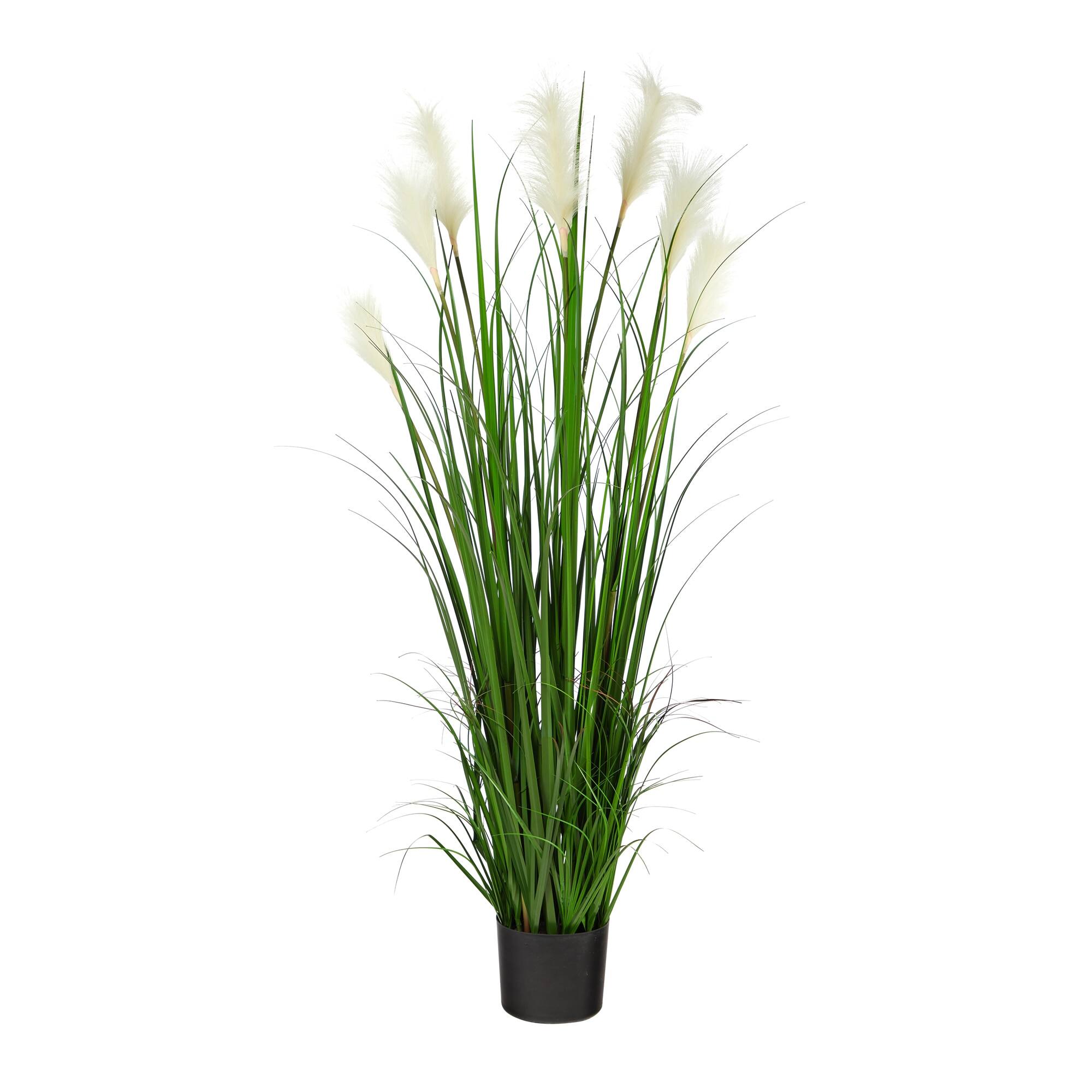 Front. BreeBe - 4.5' Plum Grass Artificial Plant - Green.