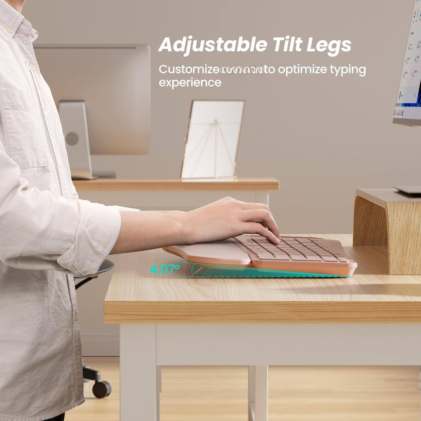 Adjustable Tilt Legs  
Customize to optimize typing experience  
4.07°