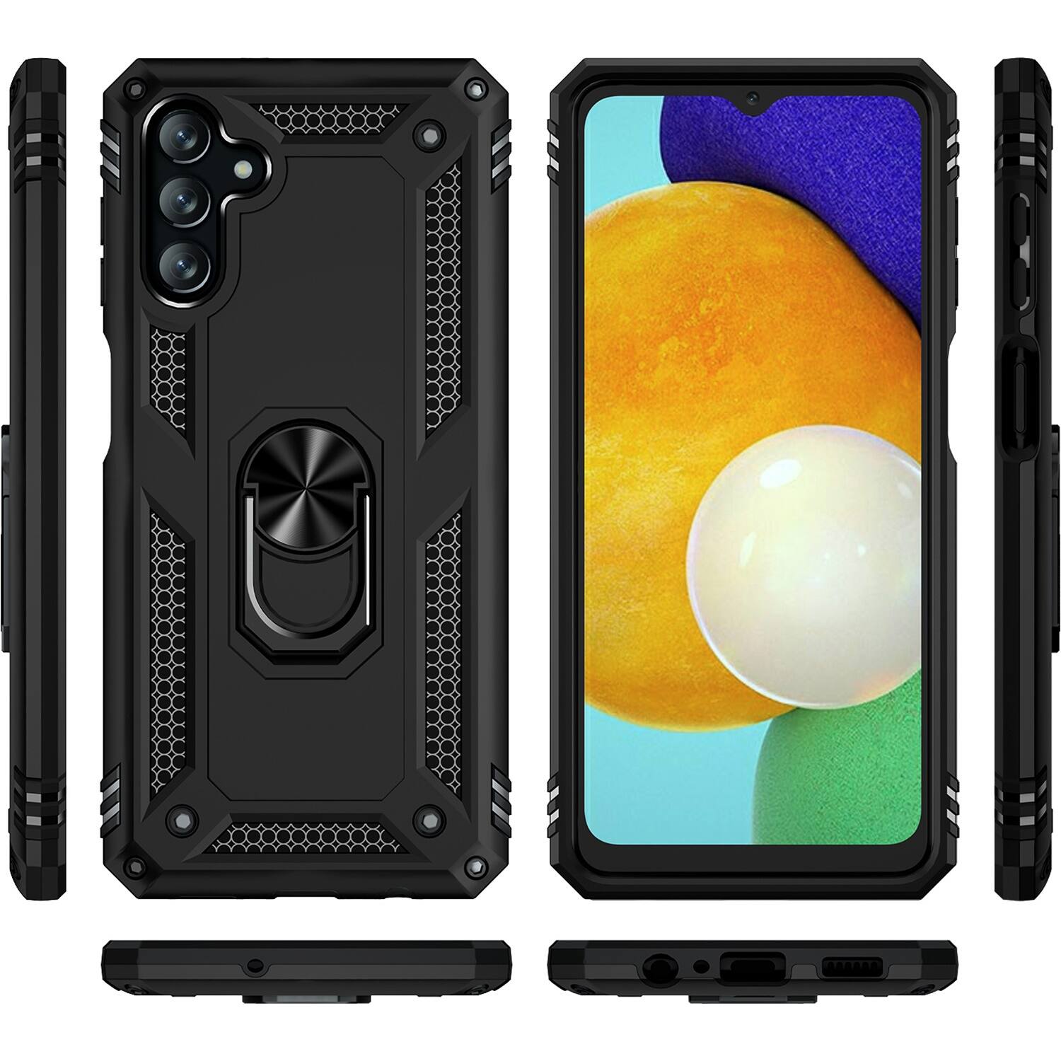 Alt View 11. SaharaCase - Military Kickstand Series Case for Samsung Galaxy A13 5G - Black.