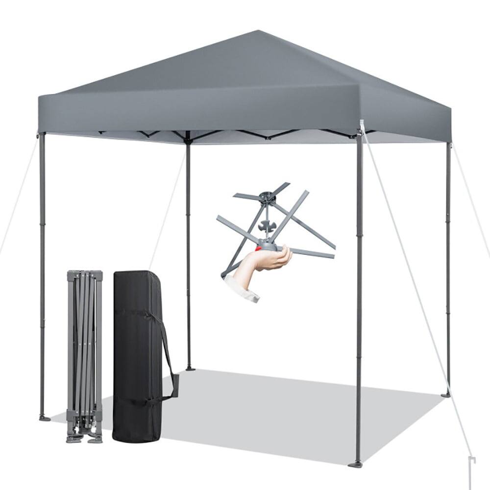 Angle. Kadyn - 6.6 x 6.6 Feet Outdoor Pop-up Canopy Tent with UPF 50+ Sun Protection-Gray, Outdoor Gazebo Party Tent Canopy Tent.