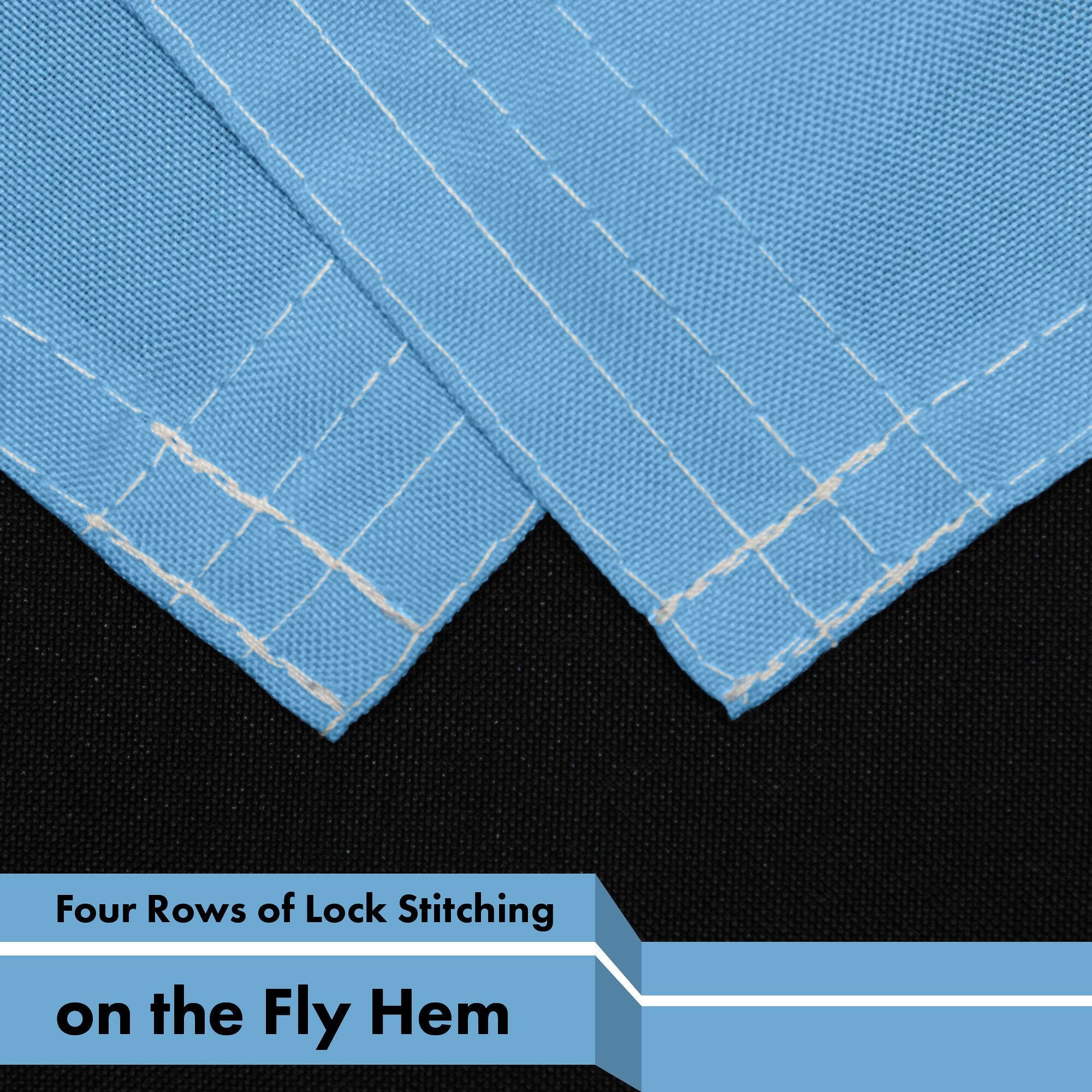 Four Rows of Lock Stitching on the Fly Hem