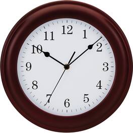 Victory Multimedia - Victory Light Light Tempus Wall Clock Analog Quartz Mahogany Case Wood - White|Mahogany