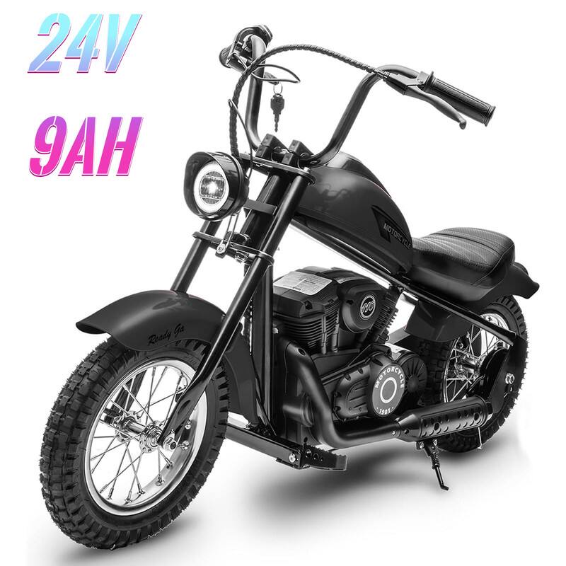GARVEE - 24V Electric Dirt Bike, 250W Electric Motorcycle with Light, Two Speed Max Up to 14MPH, Motorbike for Kids Teens - Black