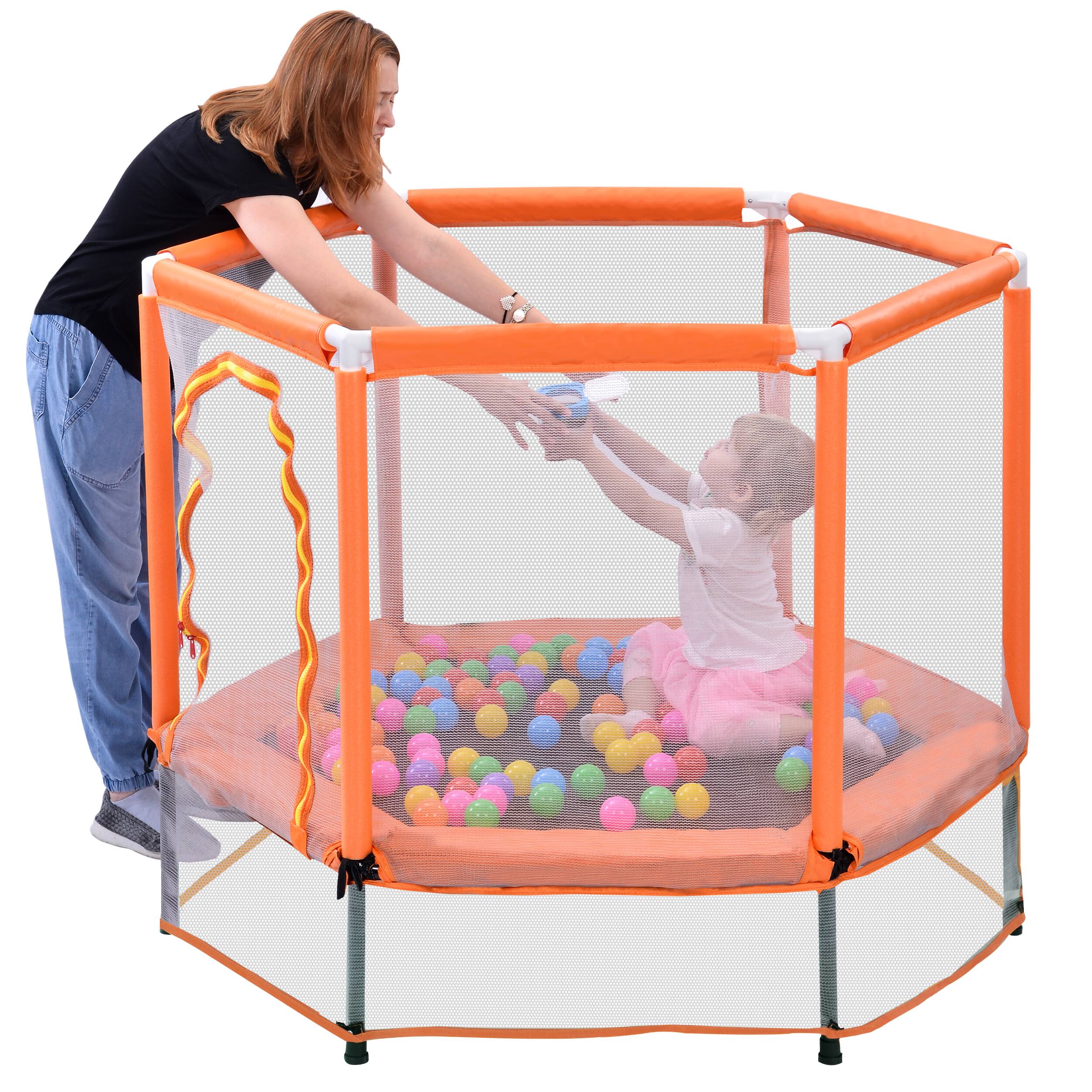 Alt View 1. LOVMOR - Lovmor 4.6 FT Trampoline with Enclosure Net Recreational Trampoline for Kids.