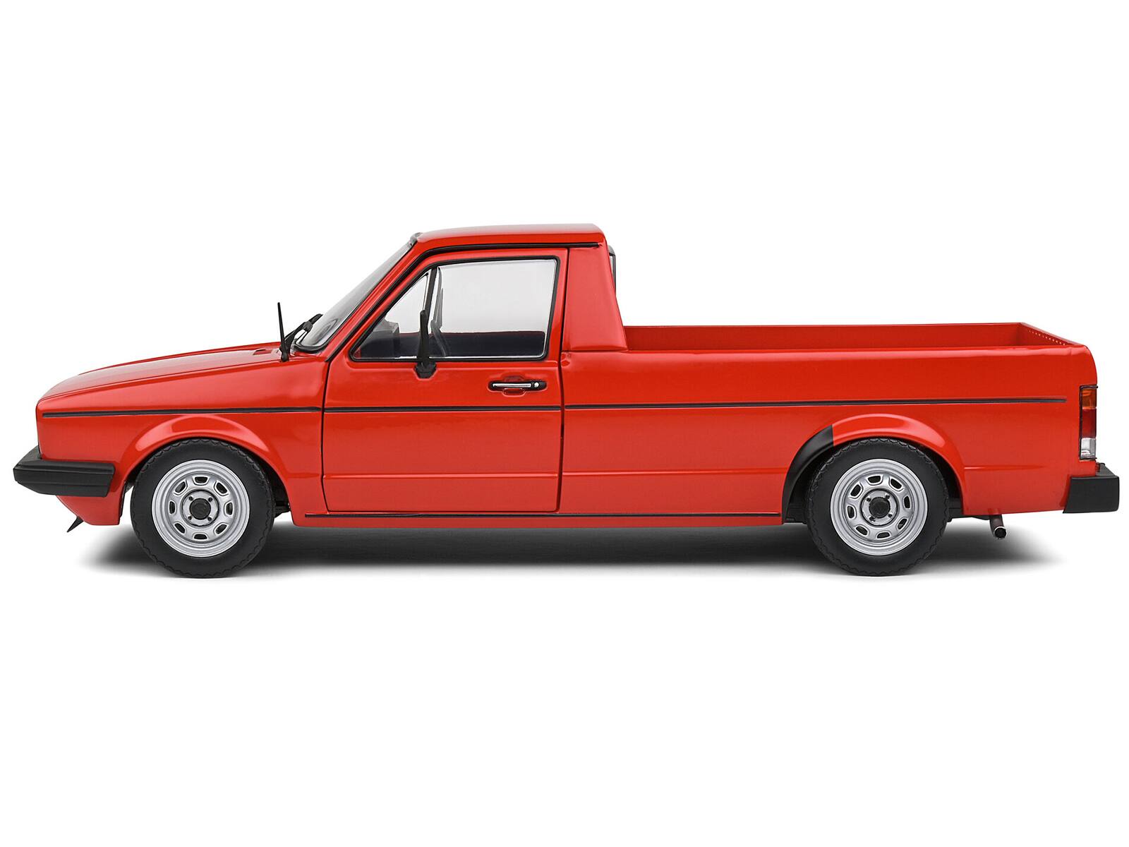 Left. Solido - 1983 Volkswagen Caddy MK 1 Pickup Truck Mars Red 1/18 Diecast Model Car by Solido - Red.