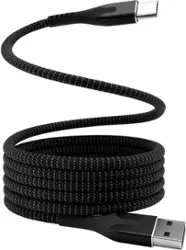 STATIK - MagStack 6 Foot USB-A to USB-C Magnetic Charging Cable - Black - Front_Zoom