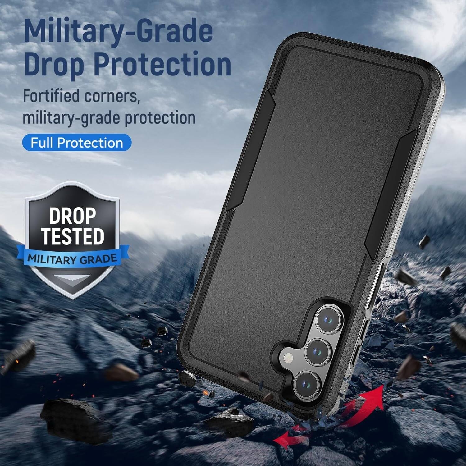 Military-Grade Drop Protection, Fortified corners, military-grade protection, Full Protection, DROP TESTED MILITARY GRADE