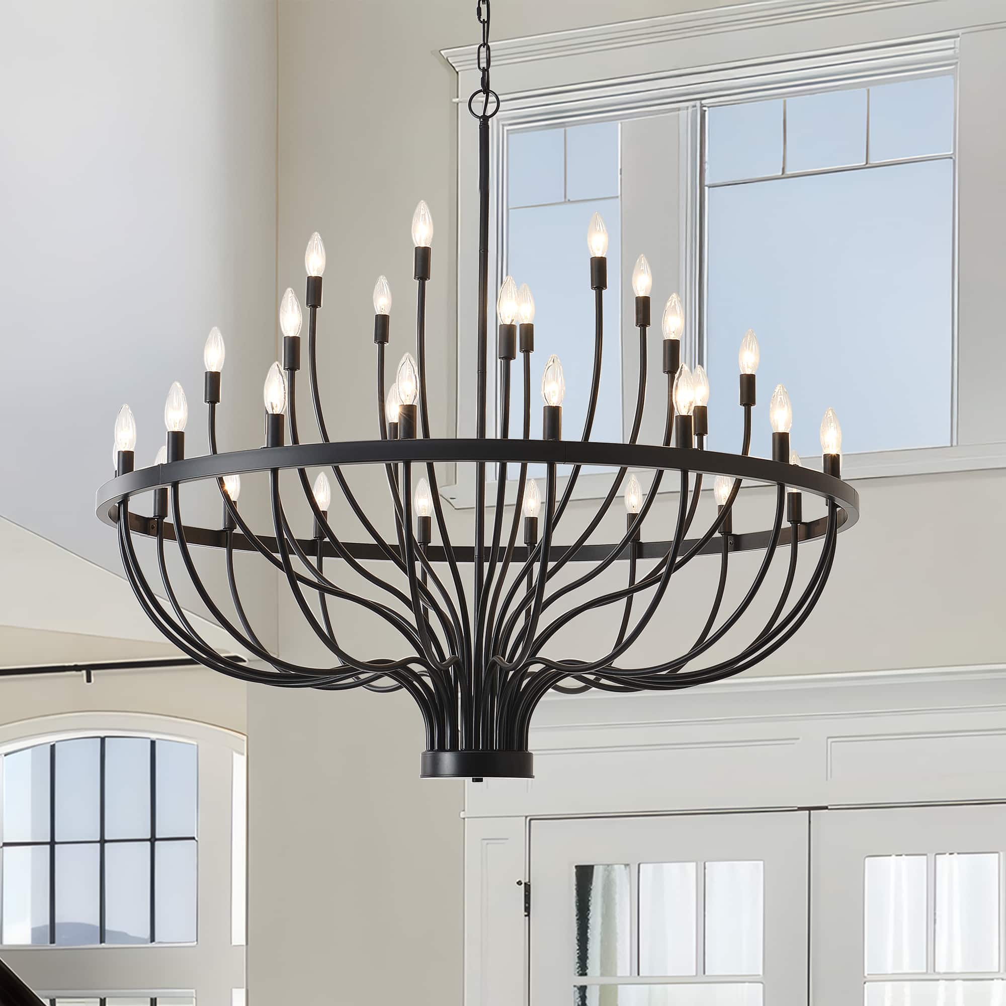 RYHNUYNE 47.2 Inch Farmhouse Foyer Chandelier Entryway High