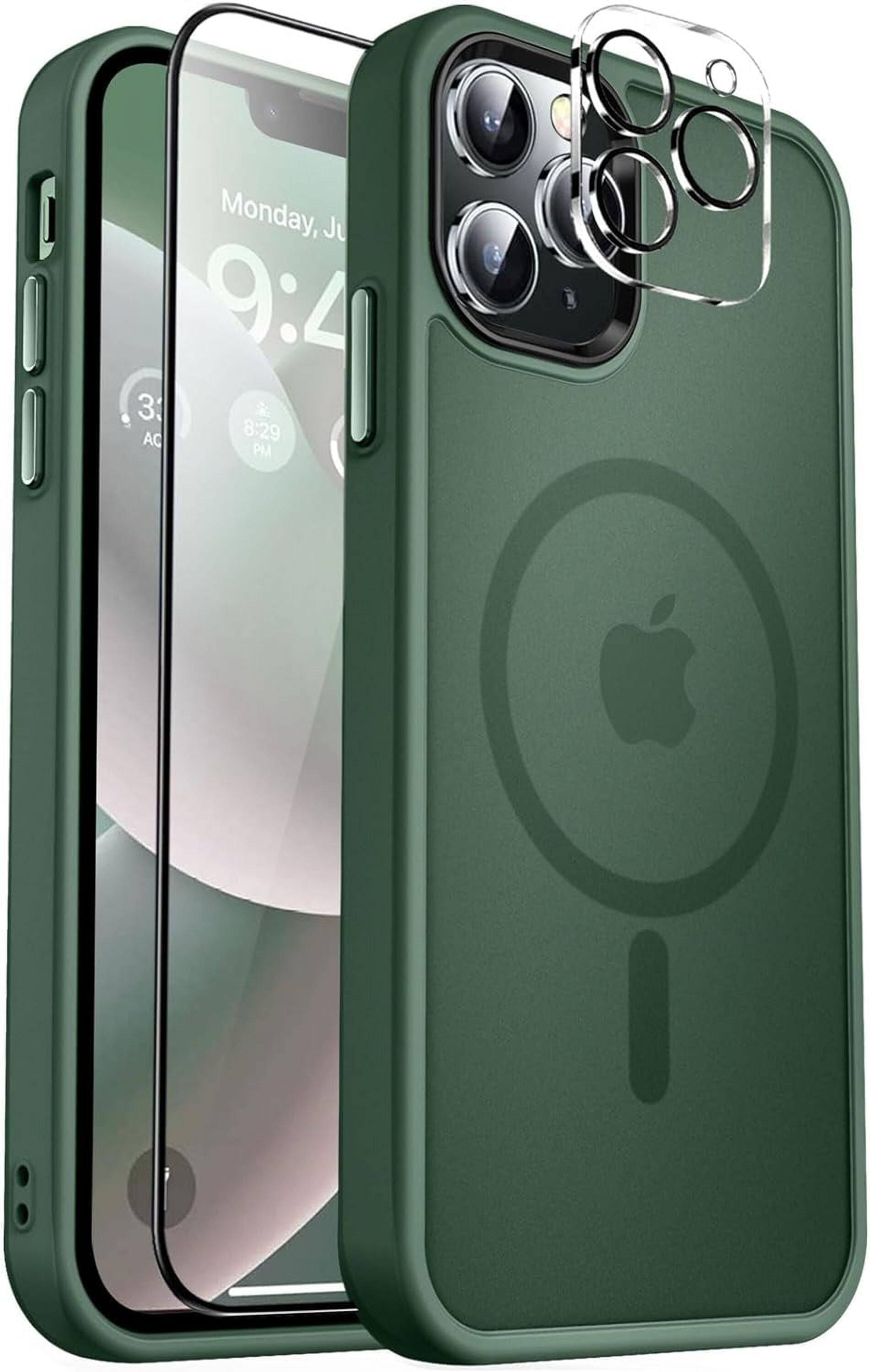 Entronix - Premium Bundle for iPhone 16 Pro Max - Magnetic Translucent Matte Case with Screen and Camera Protectors - Green