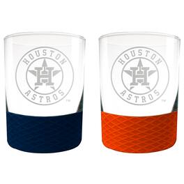 Great American Products - Houston Astros 14oz. Commissioner Rocks Glass Two-Piece Set - Multicolor