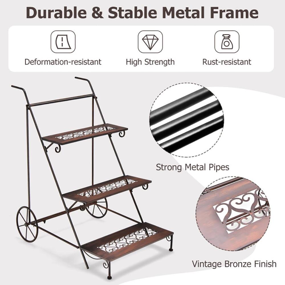 Durable & Stable Metal Frame  
- Deformation-resistant  
- High Strength  
- Rust-resistant  

Strong Metal Pipes  
Vintage Bronze Finish