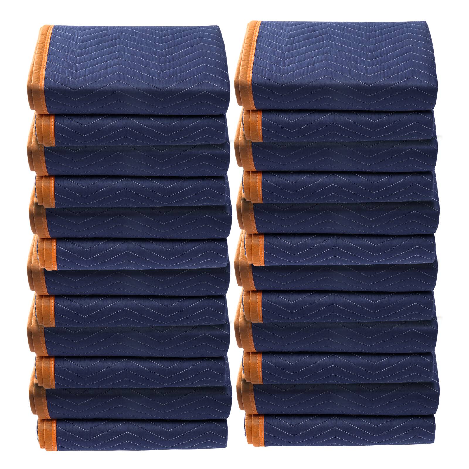 Alt View 5. VEVOR - Moving Blankets, 80" x 72", 65 lbs/dz Weight, 12 Packs, Professional Non-Woven & Recycled Cotton Packing Blanket - Blue + Orange.