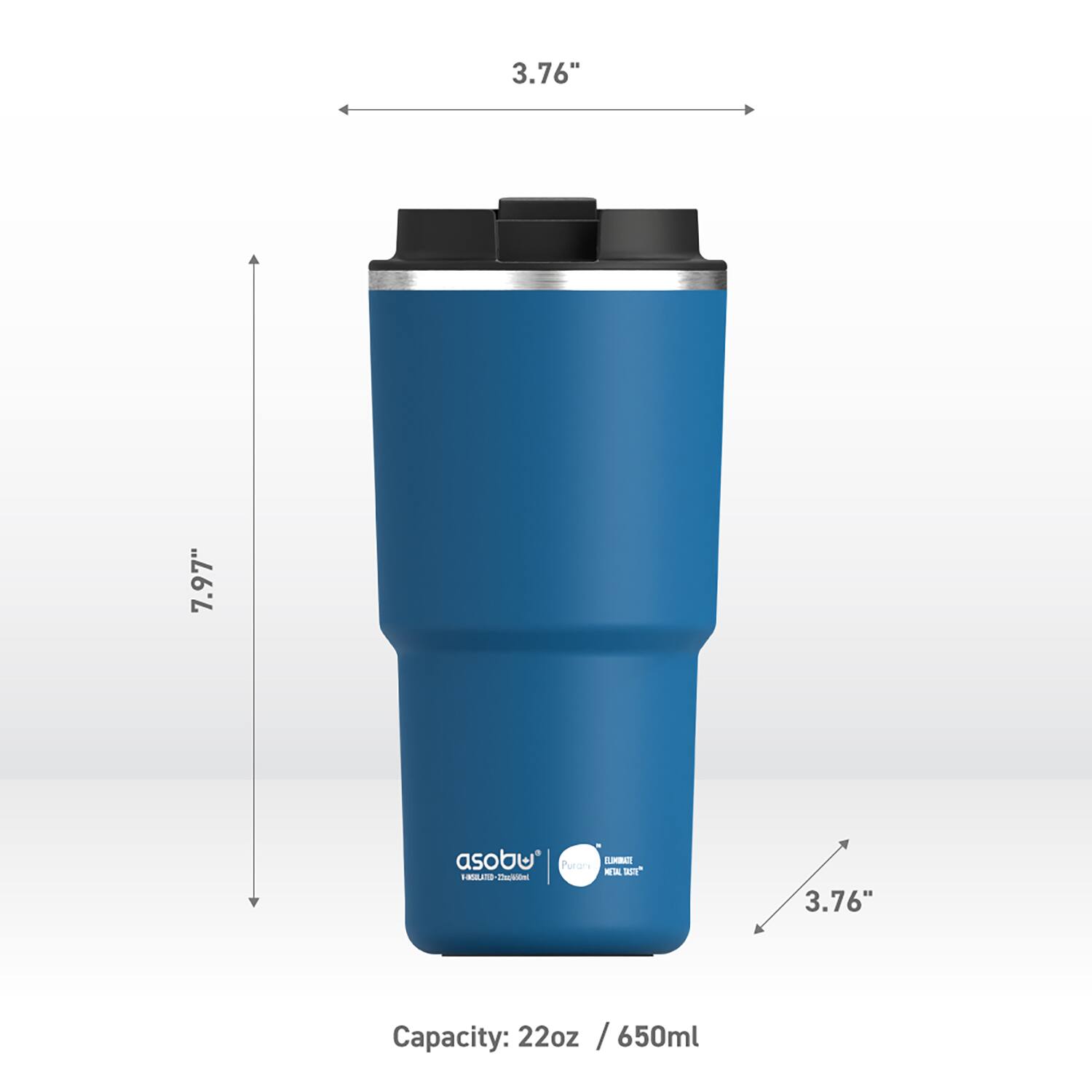 3.76" 7.97" asobu Puran - N ST" aaA8 Do 3.76" Capacity: 22oz / 650ml