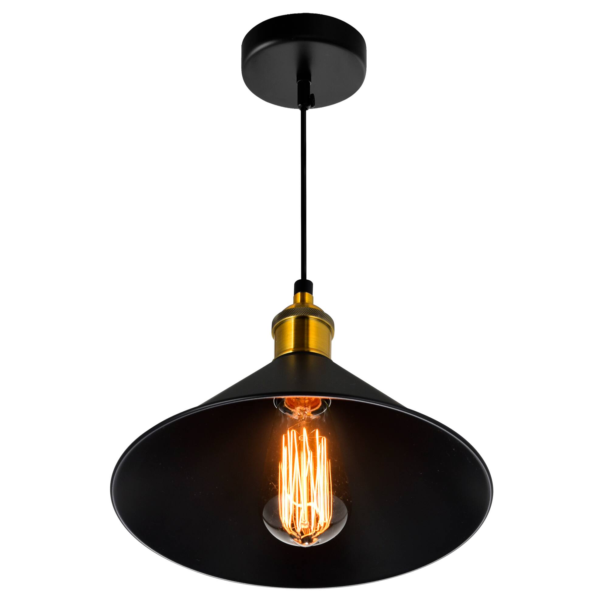 Left. CWI Lighting - Brave 1 Light Down Mini Pendant With Black Finish - Black.