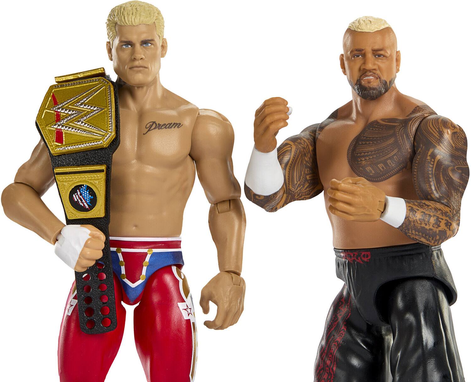 Alt View 3. Mattel - Mattel Collectible - WWE Main Event: Showdown Cody Rhodes vs Solo Sikoa Action Figure 2-Pack   - COLLECTIBLES - Multicolor.
