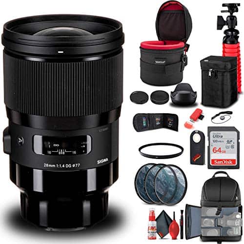 Sigma - 28mm f/1.4 DG HSM Art Lens for Sony E (441965) Bundle - Black price history on PriceWatchPro
