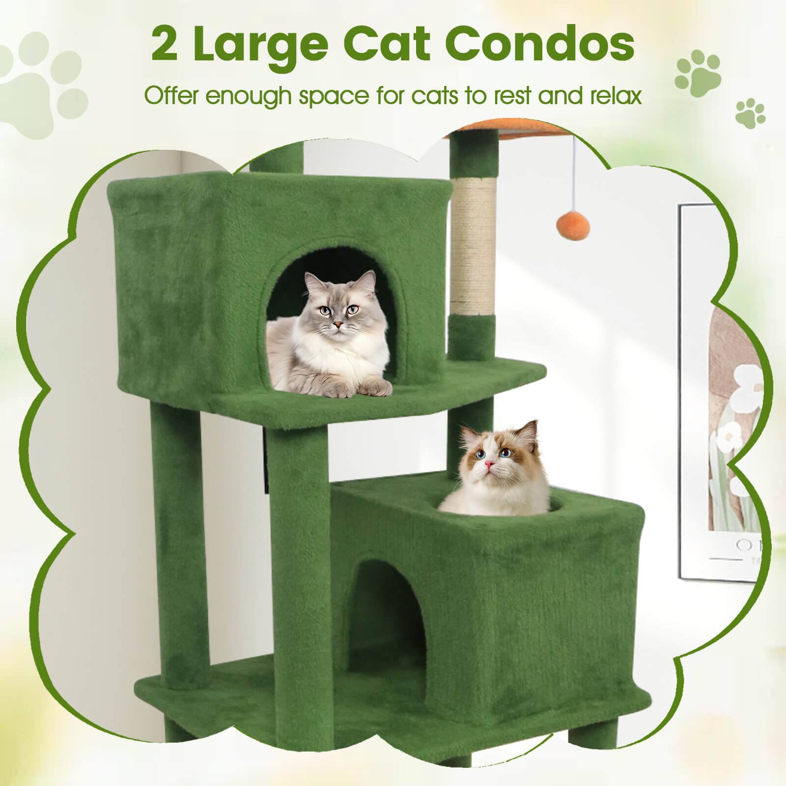 2 Large Cat Condos  
Offer enough space for cats to rest and relax
